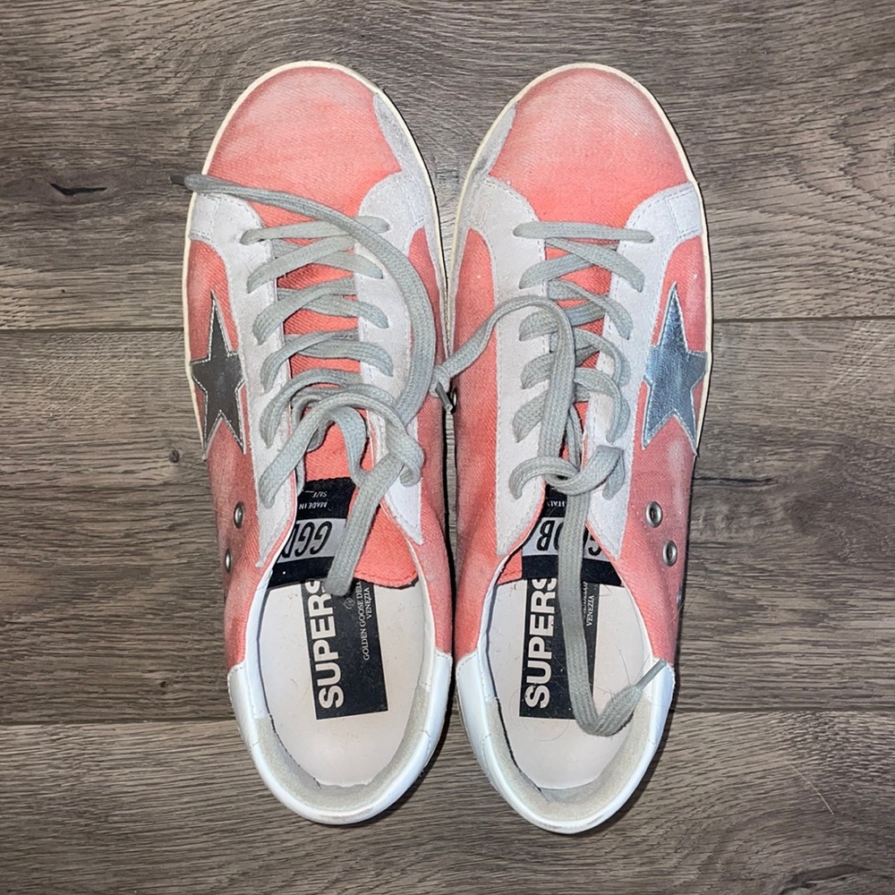 Pink and grey Golden Goose sneakers